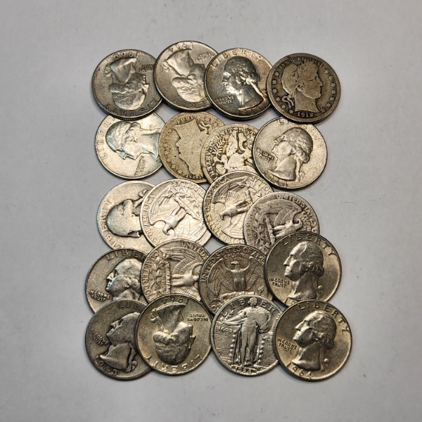 Mix of Assorted Years 90% Silver U.S. Quarters - Face Value: $5.00