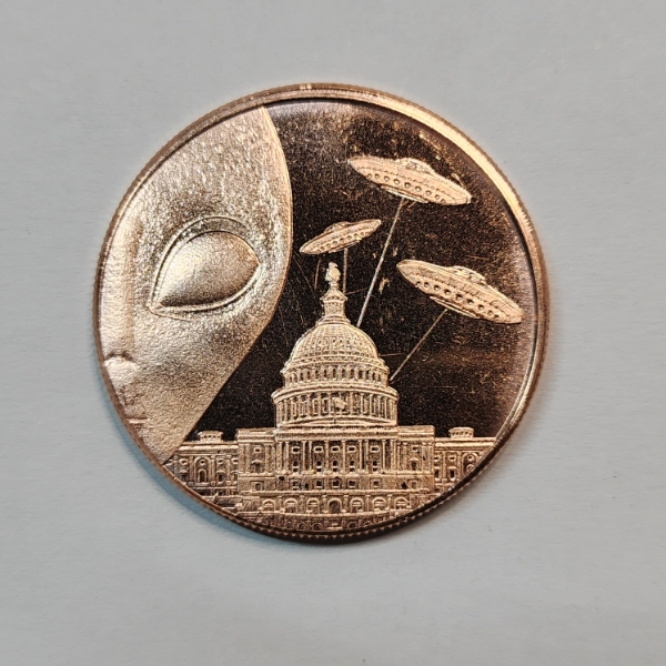 Aliens Over the Capitol Building 1 ADVP oz .999 Fine Copper Round