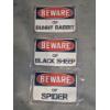 Image 1 : Three Brand New 12''x8'' Tin Decorative Signs. Beware Of Bunny, Black Sheep & Spider Designs 