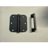 Image 2 : Box of Black Door Hinges and Cabinet Handles