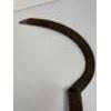 Image 3 : Vintage Scythe farm tool with steel blade and natural wood handle - 16 inches 