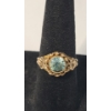 Image 1 : 14K Yellow Gold Art Deco Ring With Blue Stone - Size 6 - Weight: 2.3g