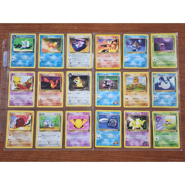 18 Assorted Vintage Pokemon Trading Cards Including Many Cards From Sought After Sets Like Neo Sets!