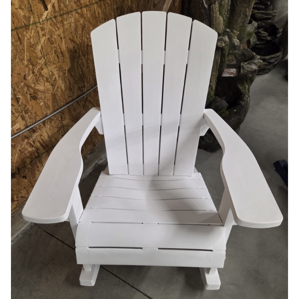New In Box Keter All Weather Rocking Adirondack Chair In White 39.8'' H x 36.2 W x 31.9 D