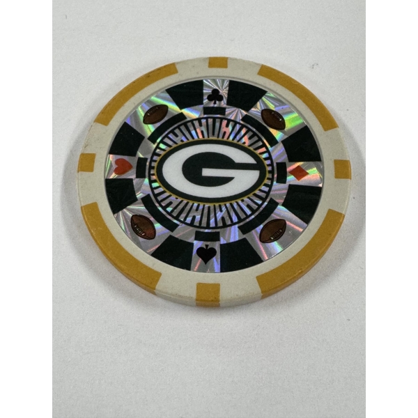 Incredible Green Bay Packers Officially Licensed 11.5 Clay Holographic Poker Chip - Low Production