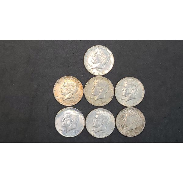 United States 1966, 1967, 1969 Philadelphia Mint 40% Silver Kennedy Half Dollars - FV: $3.50