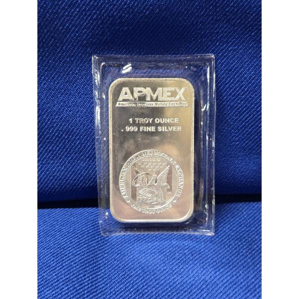 APMEX 1 Troy oz .999 Fine Silver Bar in Sealed Plastic Sleeve