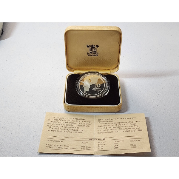The Royal Mint Kiribati 5th Anniversary Sterling Silver Commemorative Coin - 28.2g