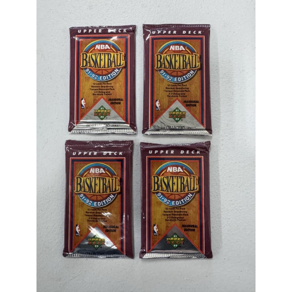 4 - 1991-92 Upper Deck Unopened Basketball Wax Packs - Mint Condition - Find Big Money Jordan & Shaq