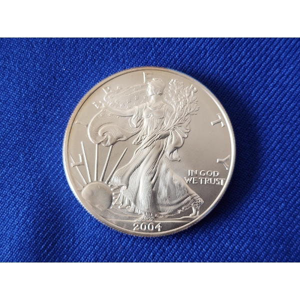 2004 Silver American Eagle $1 Coin - 1 oz .999 Fine Silver