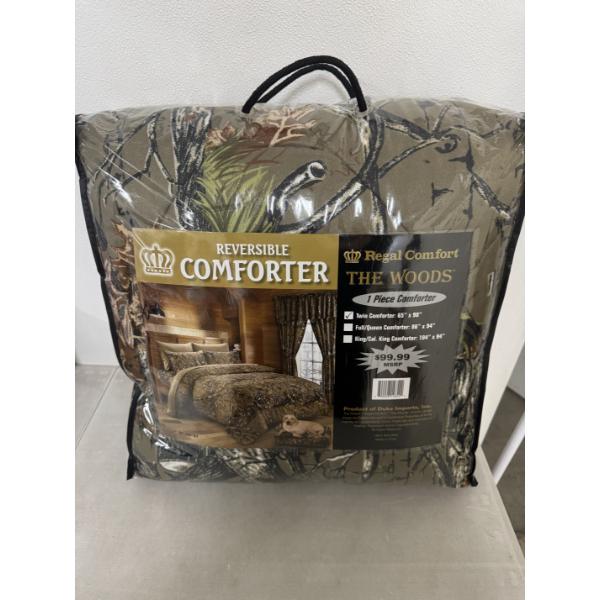 Twin Size Regal Comfort The Woods Camo Comforter - Brand New In The Package 