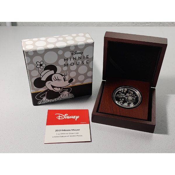 Limited Edition! 2019 NZ Mint Disney Minnie Mouse 1 oz Silver Proof .999 Fine Silver 