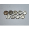 Image 1 : (9) Assorted Years 90% Silver Barber Dimes - FV: $0.90