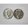 Image 1 : Two 1964 Kennedy Half Dollars - 90% Silver U.S. Coins - FV: $1.00