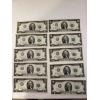 Image 1 : 10 - Exceptional United States $2.00 Bills In Consecutive Order - 1976 Denver Mint - Uncirculated