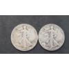 Image 1 : U.S 1942-D & 1943 Walking Liberty 90% Silver Half Dollars - Face Value: $1.00