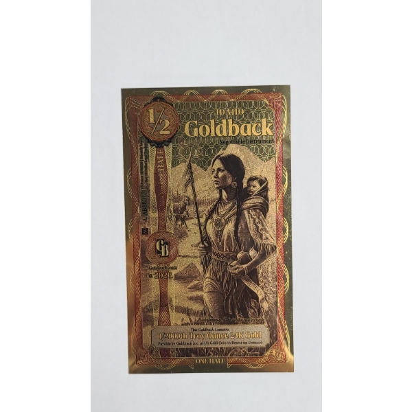 2026 1/2 Idaho 1/2000th Troy Ounce 24K Gold ALPHA SERIES "Pietas" Goldback Note S/N : AB88313