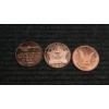 Image 9 : 1 Grain Of .999 Fine Silver, (3) Copper 1 Oz Coins, Copper Flake, $5 Gettysburg Commemorative Coin