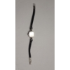 Image 4 : 14K White Gold Lady Hamilton Wind Up Wrist Watch With 10K Gold Filled Clasp - Weight: 9.3g
