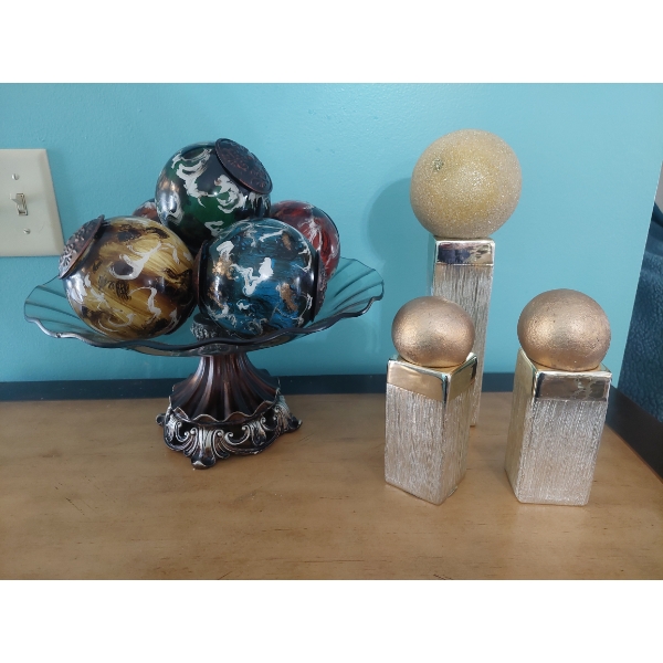 Group Of Home Decor Items As Shown