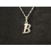 Image 2 : 10K Yellow Gold 19in Necklace with "B" Pendant TW: 1.2g