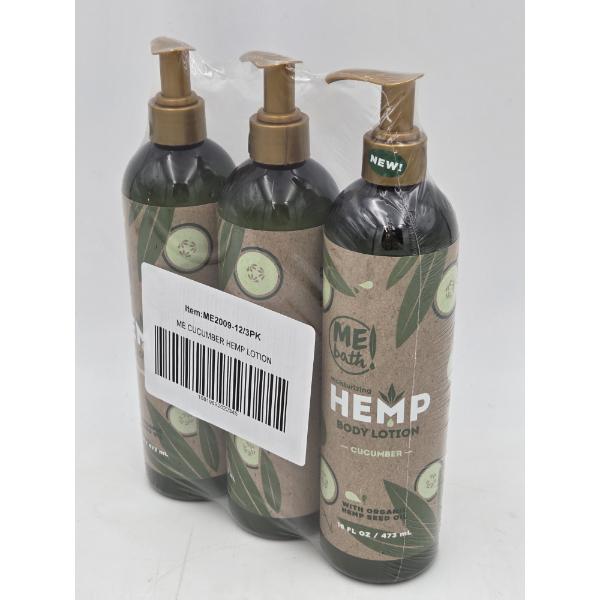 New- Three 16oz Bottles Of Hemp Cucumber Body Lotion