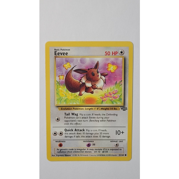 1999 Eevee #51/64 Pokemon Trading Card From The Jungle Set - Near Mint