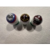 Image 1 : 	3 - Vintage Gas & Oil Advertising One Inch Shooter Marbles - Pure, Signal Gasoline & Esso - Mint Co