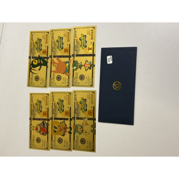 Spongebob "100" Dollar Gold Foil Notes - Novelty/Collectible Items