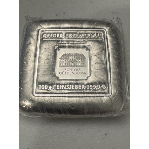 Limited Edition Geiger 100 Gram .999 Fine Silver Bar - 3.2154 Pure Silver - Incredible Piece