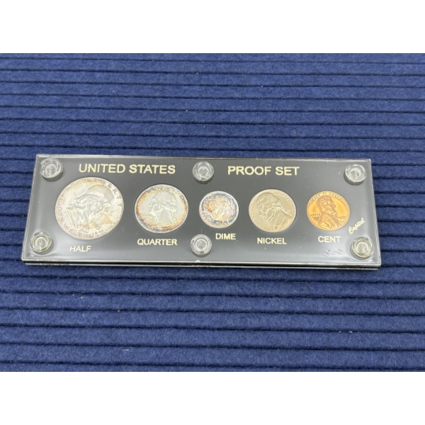 90% Silver Proof Set - Half Dollar - Quarter - Dime - Nickel & Penny - FV $0.91 in clear case