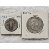 Image 1 : Two 90% Silver US Treasury Coins - Franklin Half Dollar and Standing Liberty Quarter - AFV $.75