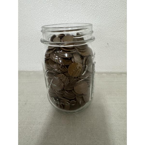 510 UNSEARCHED United States Lincoln Wheat Pennies In Jar - Excellent Condition