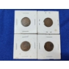 Image 1 : x4 Assorted Years Indian Head Cents in Holders