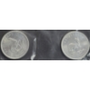 Image 2 : (2) 2022 South Africa 1oz Silver Krugerrands