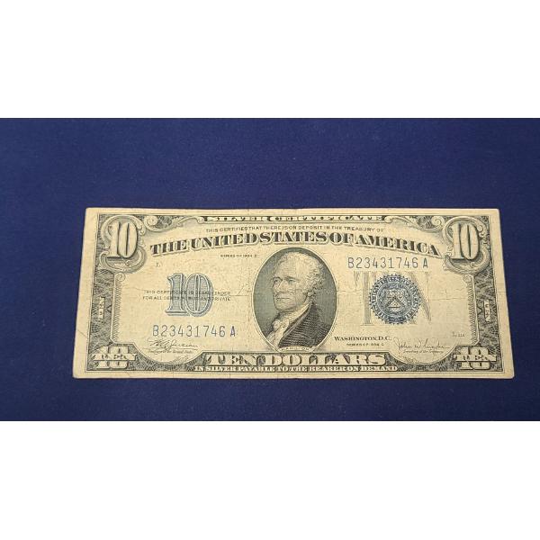 1934 C Series $10 United States Silver Certificate 