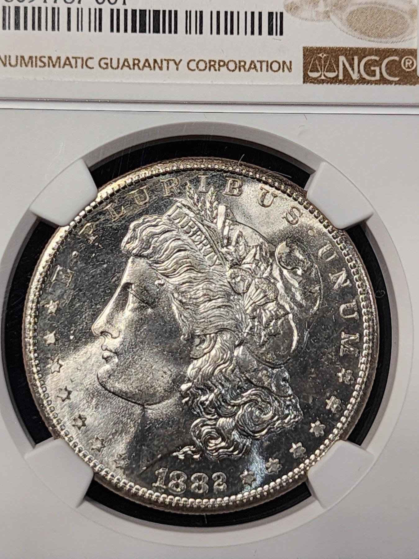 1882-S NGC MS65 90% Silver Morgan Dollar - Bosley Auctioneers