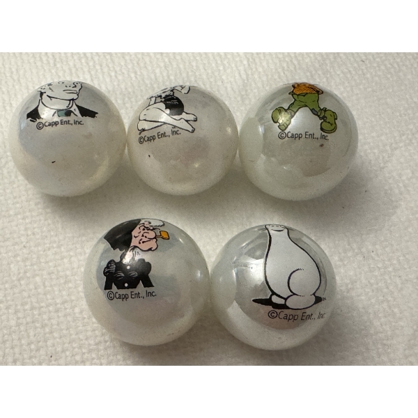 5 - Vintage Capp Comics Li'L Abner One Inch Shooter Marbles - Mint Condition