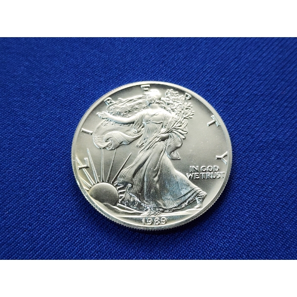 1989 $1 Silver American Eagle - 1oz Fine Silver