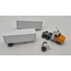 Image 1 : TOY COLLECTIBLE TRACTOR TRAILERS - 4 Pcs - YELLOW FREIGHT BY WINROSS - TANDEM HITCH INCLUDED