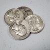Image 1 : Four Assorted United States 90% Silver Quarters ~ $1.00 Face Value 