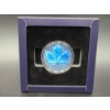 Image 1 : 1 AVDP Ounce .999 Fine Copper - Mintage 5000 - Serial No. 3543/5000 - Blue Sparkly Maple Leaf 