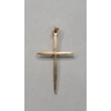 Image 3 : 14K Gold Cross Pendant & Set Of Earrings - Total Weight: 1.4g