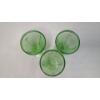 Image 2 : (3) Jeannette Glass Company Green Uranium Glass Cherry Blossom Footed Juice Tumblers