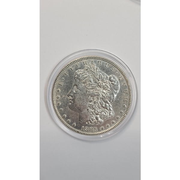 United States 1885-P Morgan 90% Silver Dollar In Coin Capsule