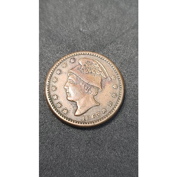 1863 J.B Danglers Dealer Dry Goods Massillon, Ohio Civil War Store Card Token
