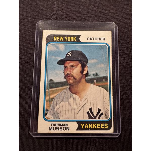 1974 Topps Thurman Munson Card #340 - New York Yankees In Protective Holder - Mint