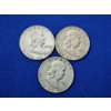 Image 1 : x3 United States 90% Silver Franklin Half Dollars: 1954, 1951, 1951