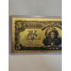 Image 3 : $5 Gold Certificate Indian Chief Gold Foil .999999 - 24K Gold Note In Protective Holder - Mint Cond.