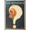 Image 1 : Ask Alexander Vintage 1920s ORIGINAL Magic Poster - 40 5/8 x 26 7/8 - Custom Framed